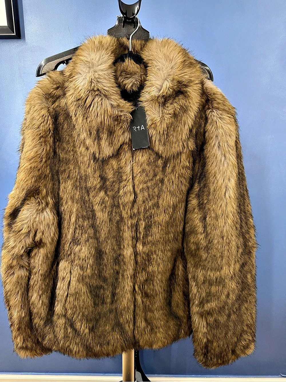 RtA Thiago Faux Fur Jacket Brown